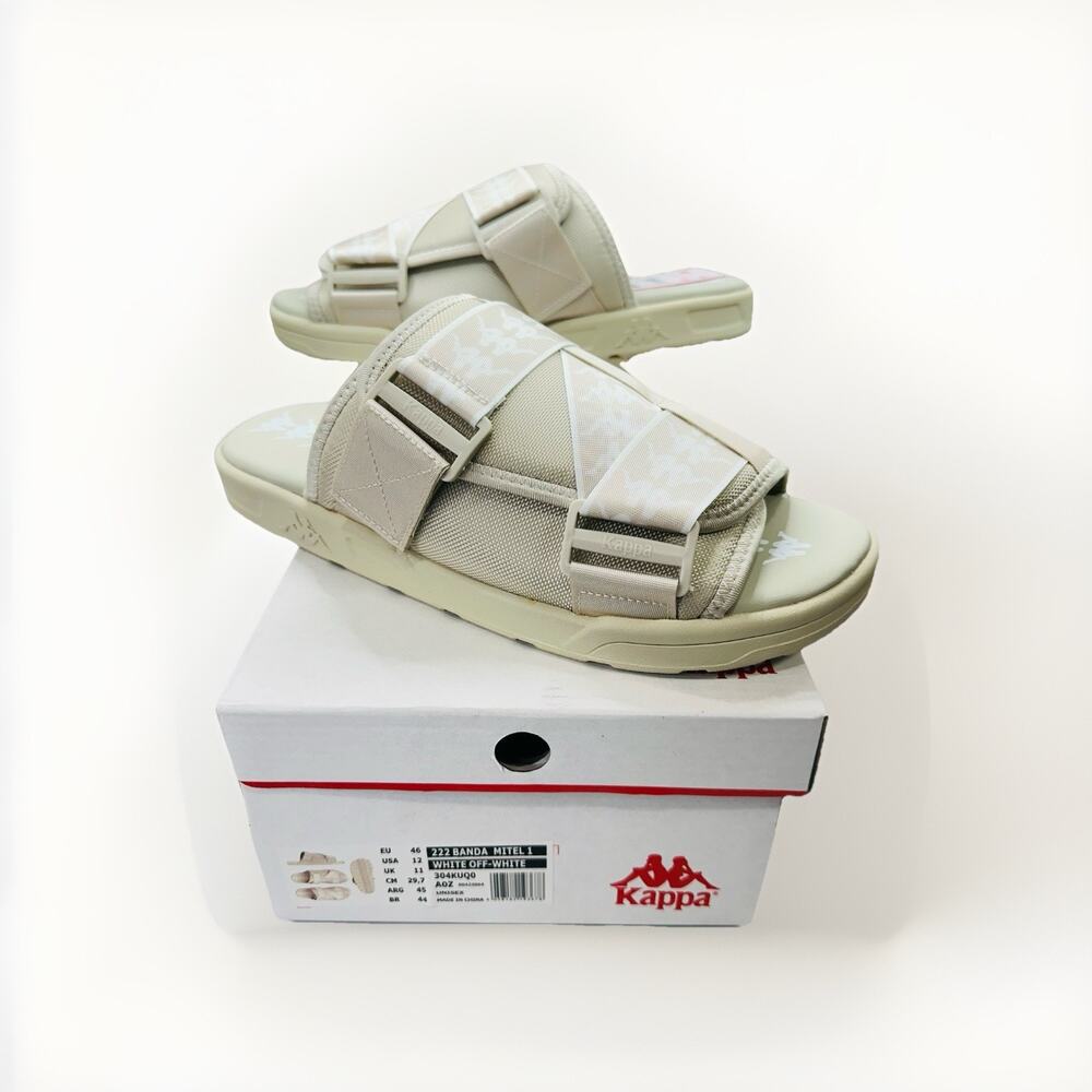 Kappa 222 Banda Mitel 1 White Off-White Unisex Sandals House | Men’s Size 12 US